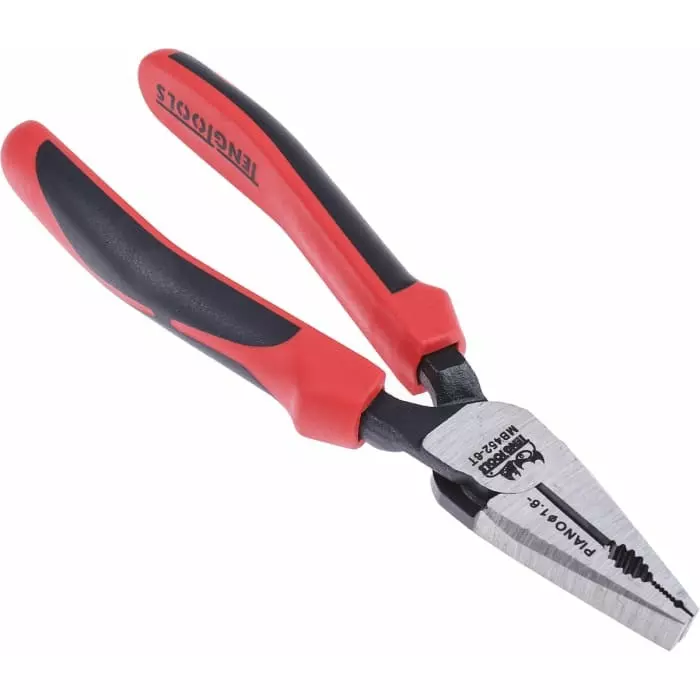 Teng Tools Combination Pliers, 197 mm Overall, Straight Tip, 11 mm Jaw, MB452-6T