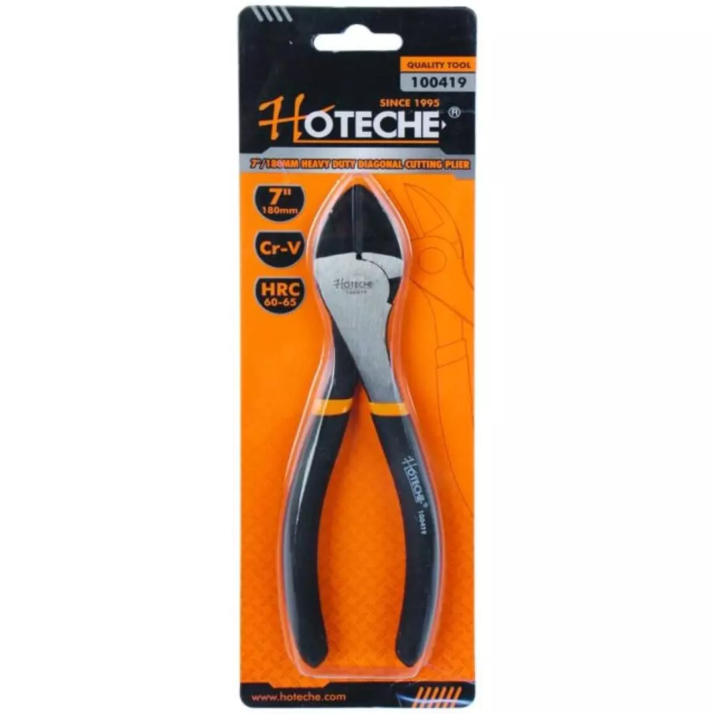 Hoteche 7 inch (177.8 mm) Diagonal Cutting Plier Chromium-Vanadium Steel HRC 60-65 Hardness and 1 inch (25.4 mm) Jaw Opening