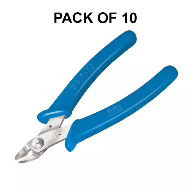 Ego Heavy Duty Diagonal Nipper Rust-Free Stainless Steel Blue 134 mm Length, 012 SS (Pack of 10)