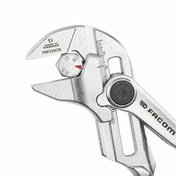 Facom Plier Wrench, 250 mm Overall, Angled Tip, PWF250CPEPB
