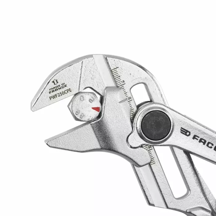 Facom Plier Wrench, 250 mm Overall, Angled Tip, PWF250CPEPB