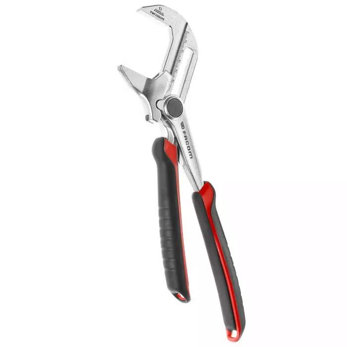 Facom Plier Wrench, 250 mm Overall, Angled Tip, PWF250CPEPB