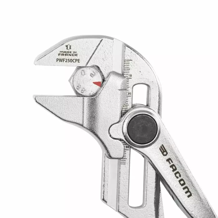 Facom Plier Wrench, 250 mm Overall, Angled Tip, PWF250CPEPB