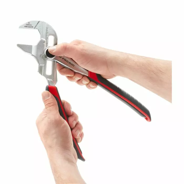 Facom Plier Wrench, 250 mm Overall, Angled Tip, PWF250CPEPB