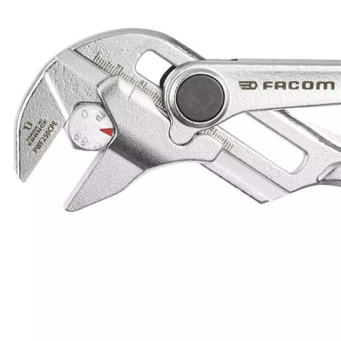 Facom Plier Wrench, 250 mm Overall, Angled Tip, PWF250CPEPB