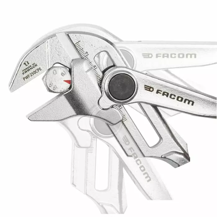 Facom Plier Wrench, 250 mm Overall, Angled Tip, PWF250CPEPB