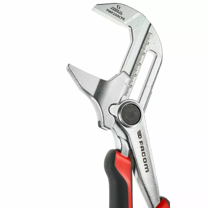 Facom Plier Wrench, 250 mm Overall, Angled Tip, PWF250CPEPB
