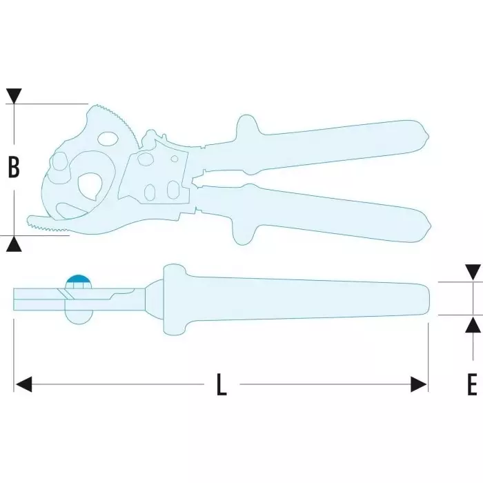Facom VDE/1000V Insulated Ratchet Cable Cutters, 414.45AVSE