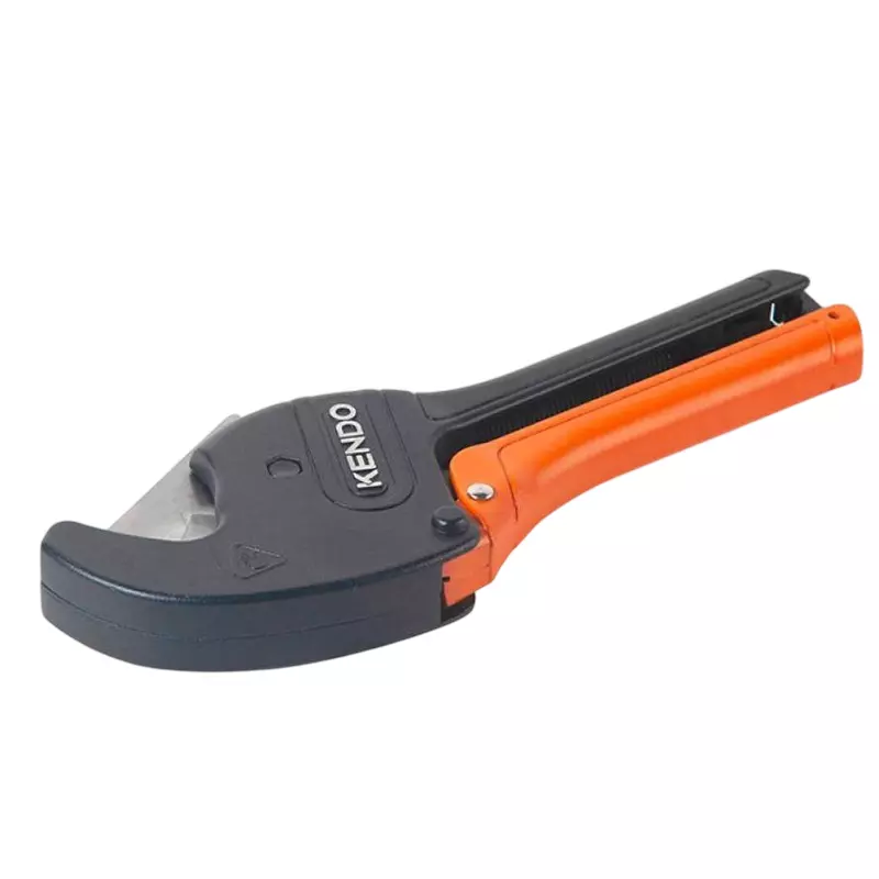 Kendo Ratcheting PVC Cutter 42 mm V-shaped Stainless Steel Blade Aluminum Alloy, 50333