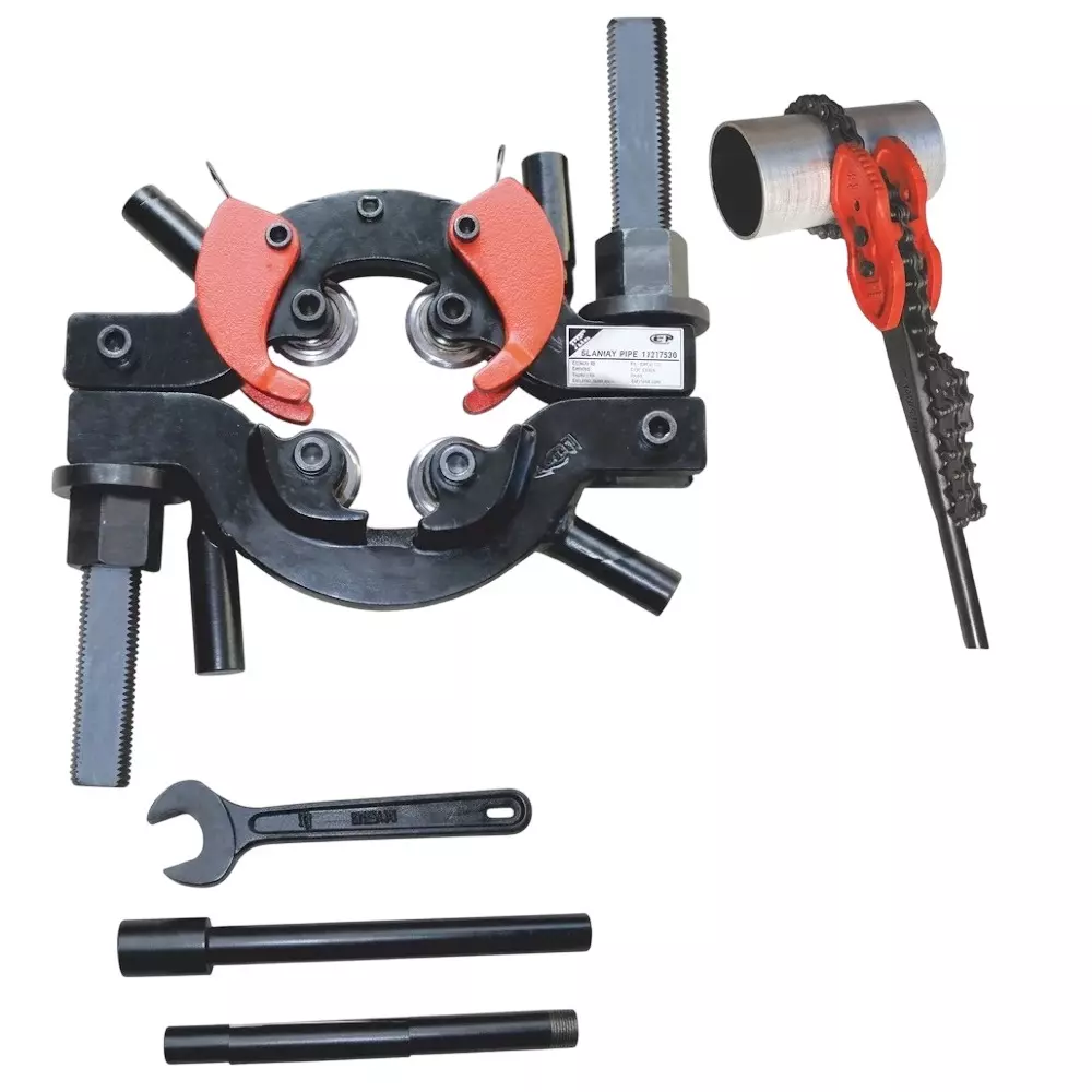 Inder Rotary Pipe Cutter With Chain Pipe Wrench Orange and Black Color Metal Body and 2-4 inch (50.8 - 101.6 mm) Size, 312AA
