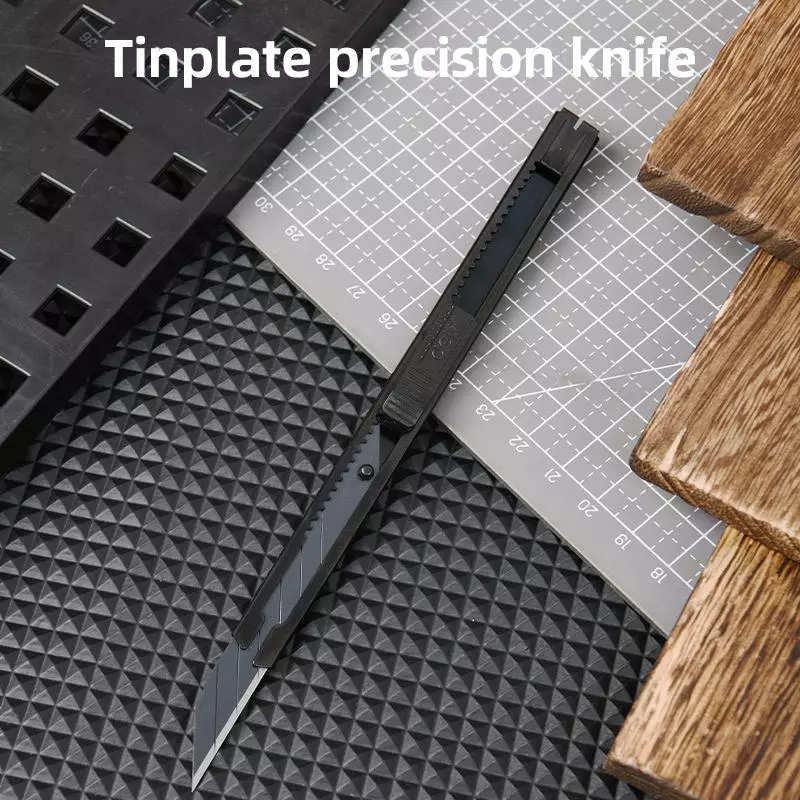 DELI Snap-Off Blade Cutter with Flat Push Button 9x150 mm, Stainless Steel, EDL007H