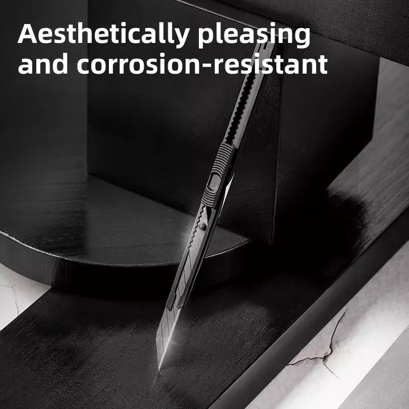 DELI Snap-Off Blade Cutter with Flat Push Button 9x150 mm, Stainless Steel, EDL007H