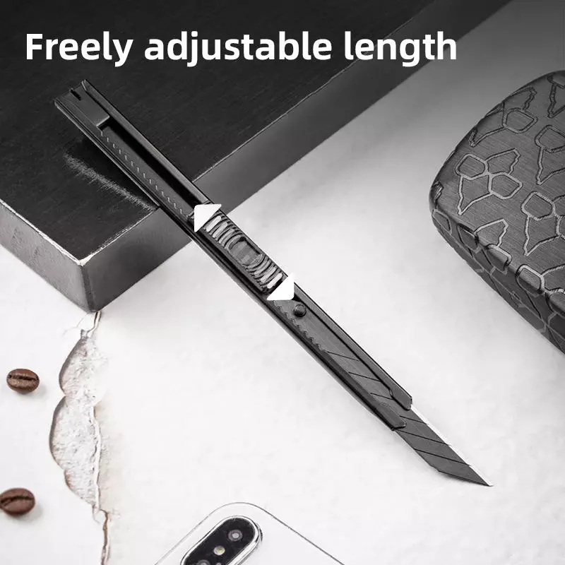 DELI Snap-Off Blade Cutter with Flat Push Button 9x150 mm, Stainless Steel, EDL007H