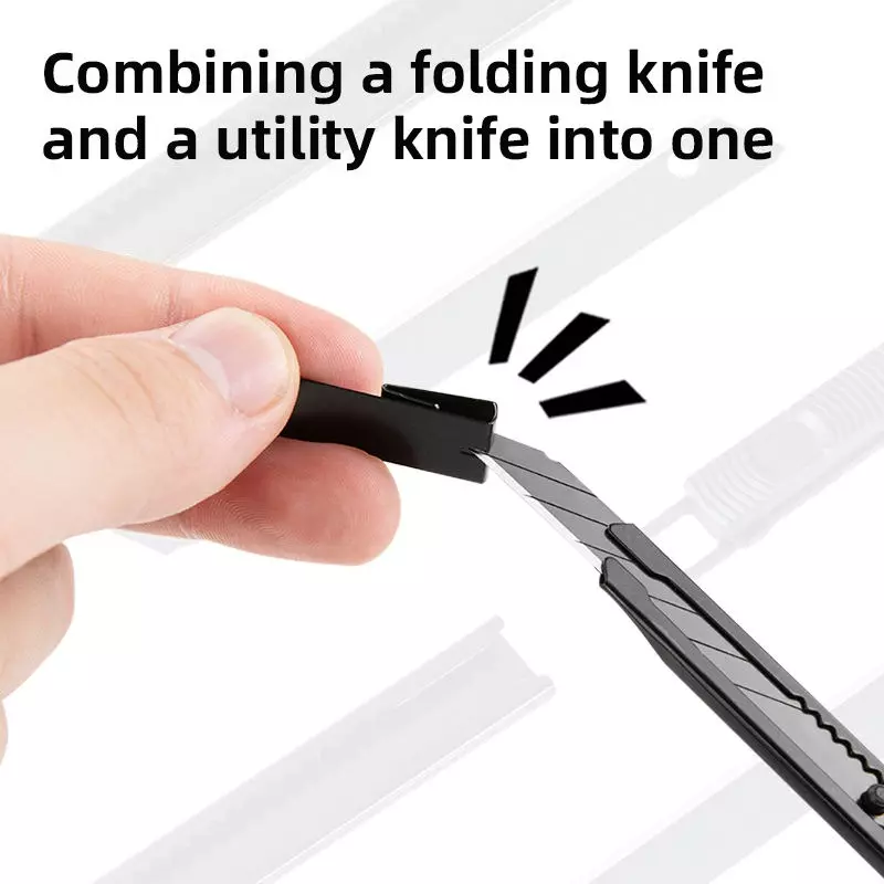 DELI Snap-Off Blade Cutter with Flat Push Button 9x150 mm, Stainless Steel, EDL007H