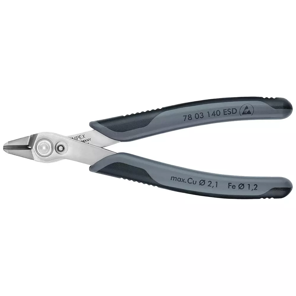 KNIPEX Wire Cutter, Shear, 2.1mm, 140mm, 78 03 140 ESD