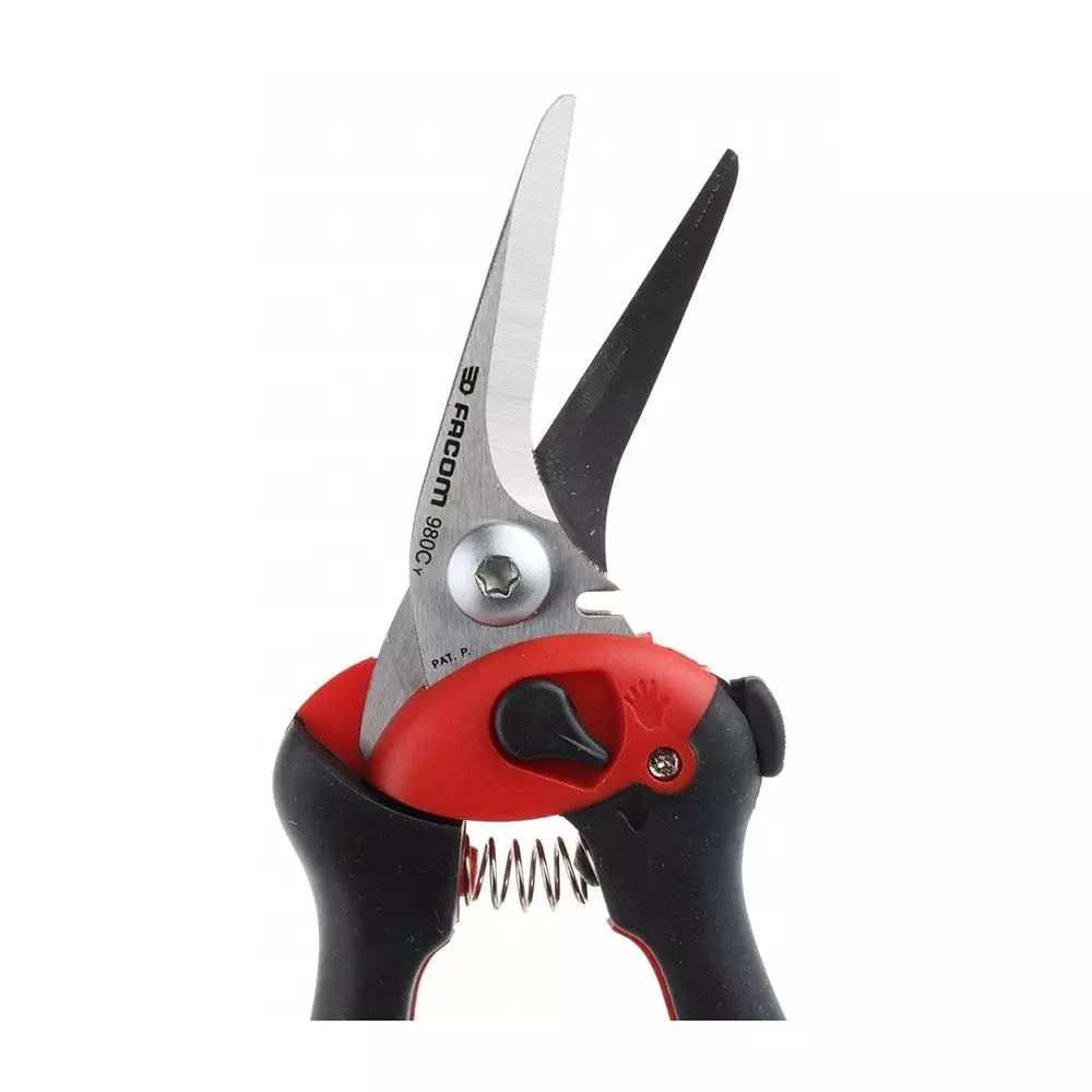 Facom 205 mm Left, Right Tin Snips for Aluminium, Cardboard, Leather, PVC, Rubber, Steel, 980C.PB