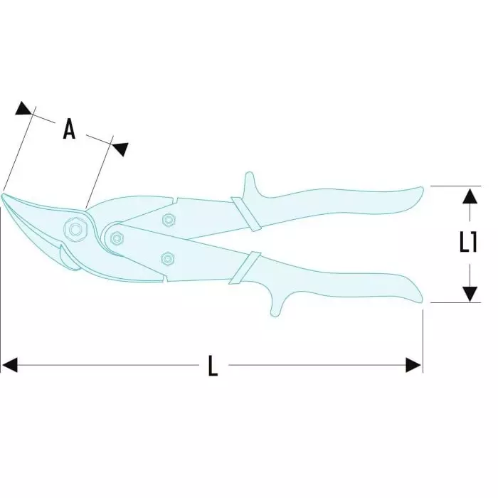 Facom 245 mm Left Shears for Stainless Steel, 982.G