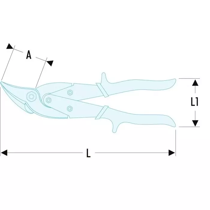 Facom 255 mm Right Shears for Stainless Steel, 985.RI