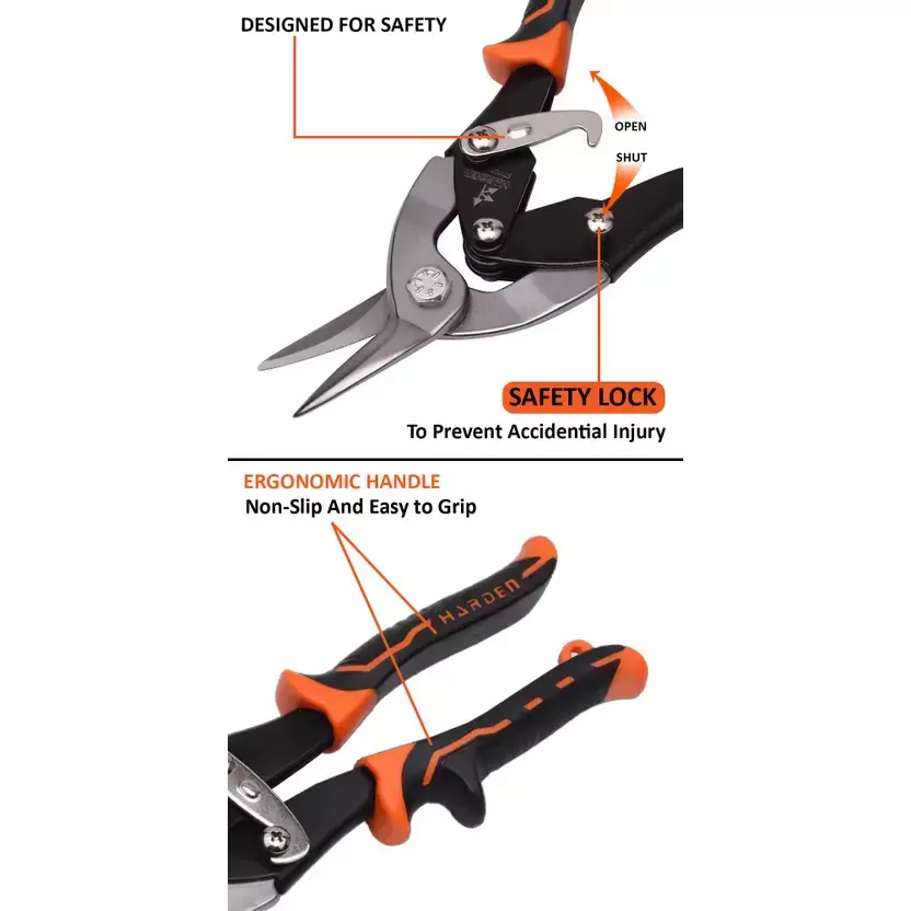 HARDEN Professional Aviation Snip Straight Head 254 mm (10 inch) with Forged Blade Tinner Snips, 570103