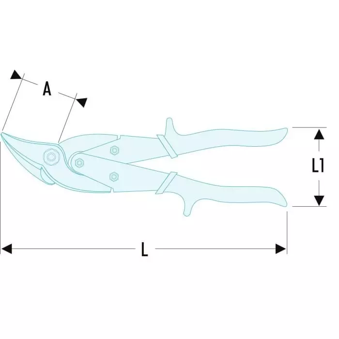 Facom 255 mm Straight Shears for Stainless Steel, 985.ST