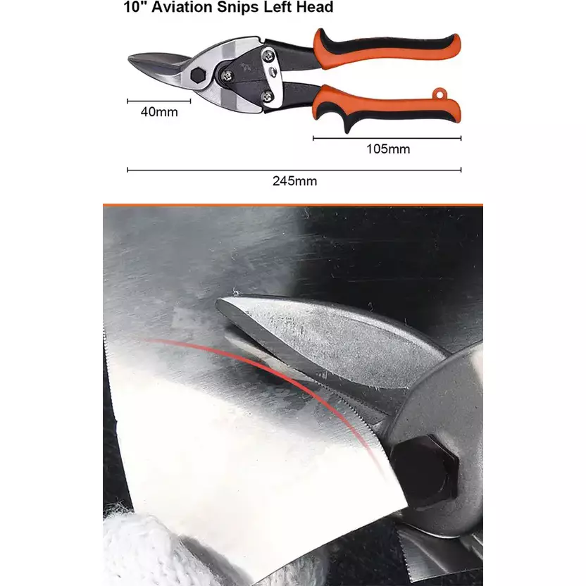 HARDEN Professional Aviation Snip Left Head 254 mm (10 inch) with Forged Blade Tinner Snips