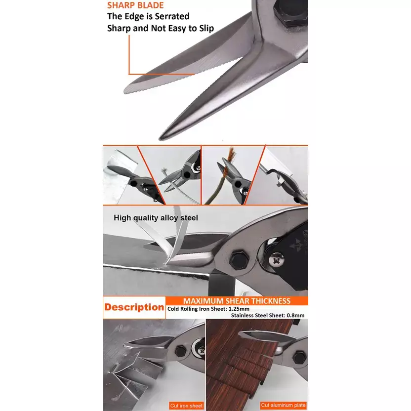 HARDEN Professional Aviation Snip Left Head 254 mm (10 inch) with Forged Blade Tinner Snips