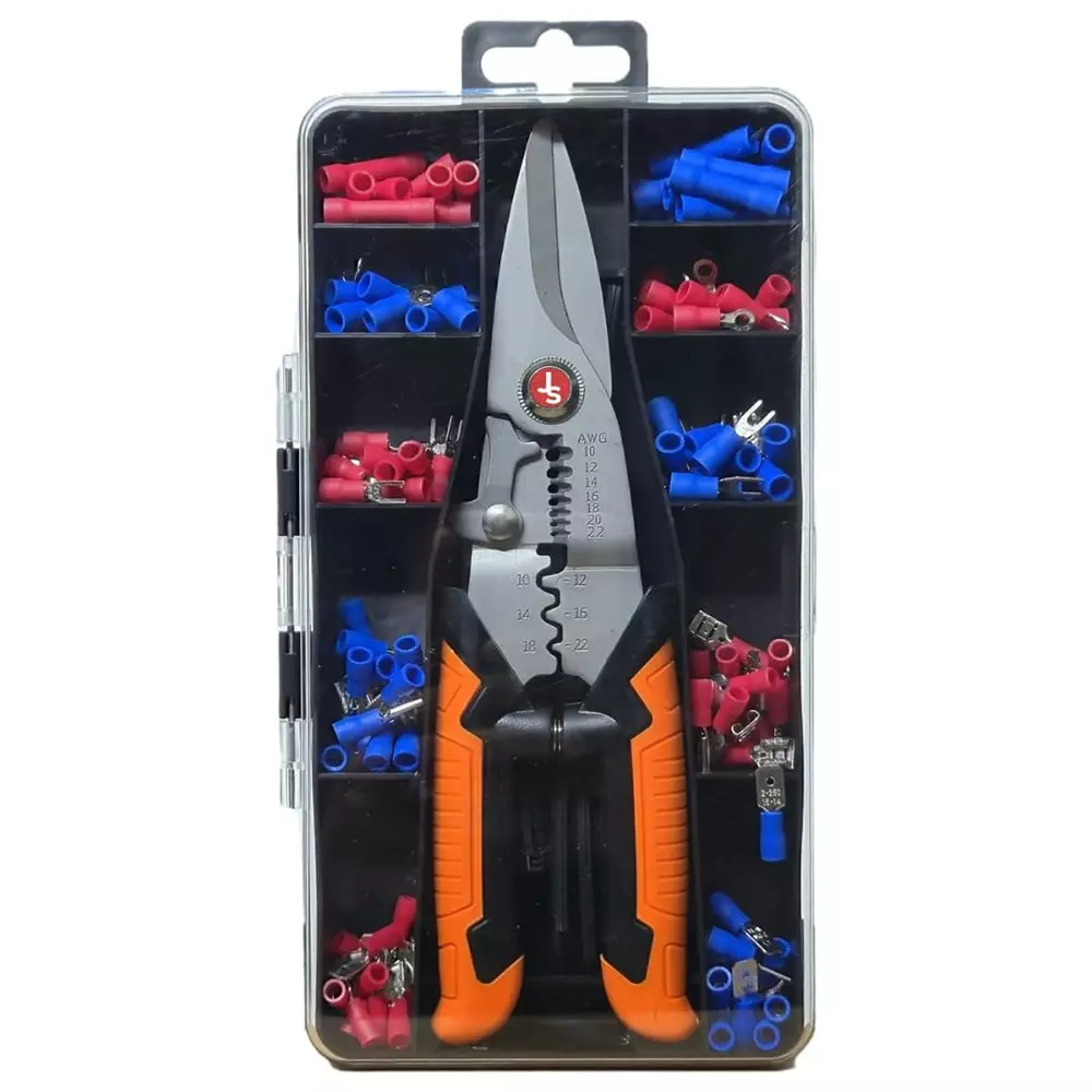Jawsons Multifunctional Aviation Tin Snip Plier for AWG 22-10 Electrical Wire Connectors (Set of 171 Pcs)