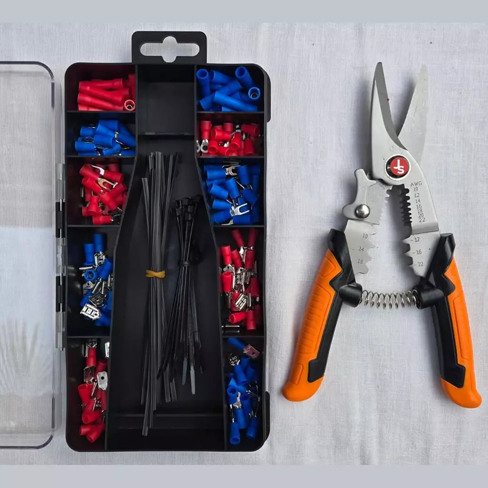 Jawsons Multifunctional Aviation Tin Snip Plier for AWG 22-10 Electrical Wire Connectors (Set of 171 Pcs)