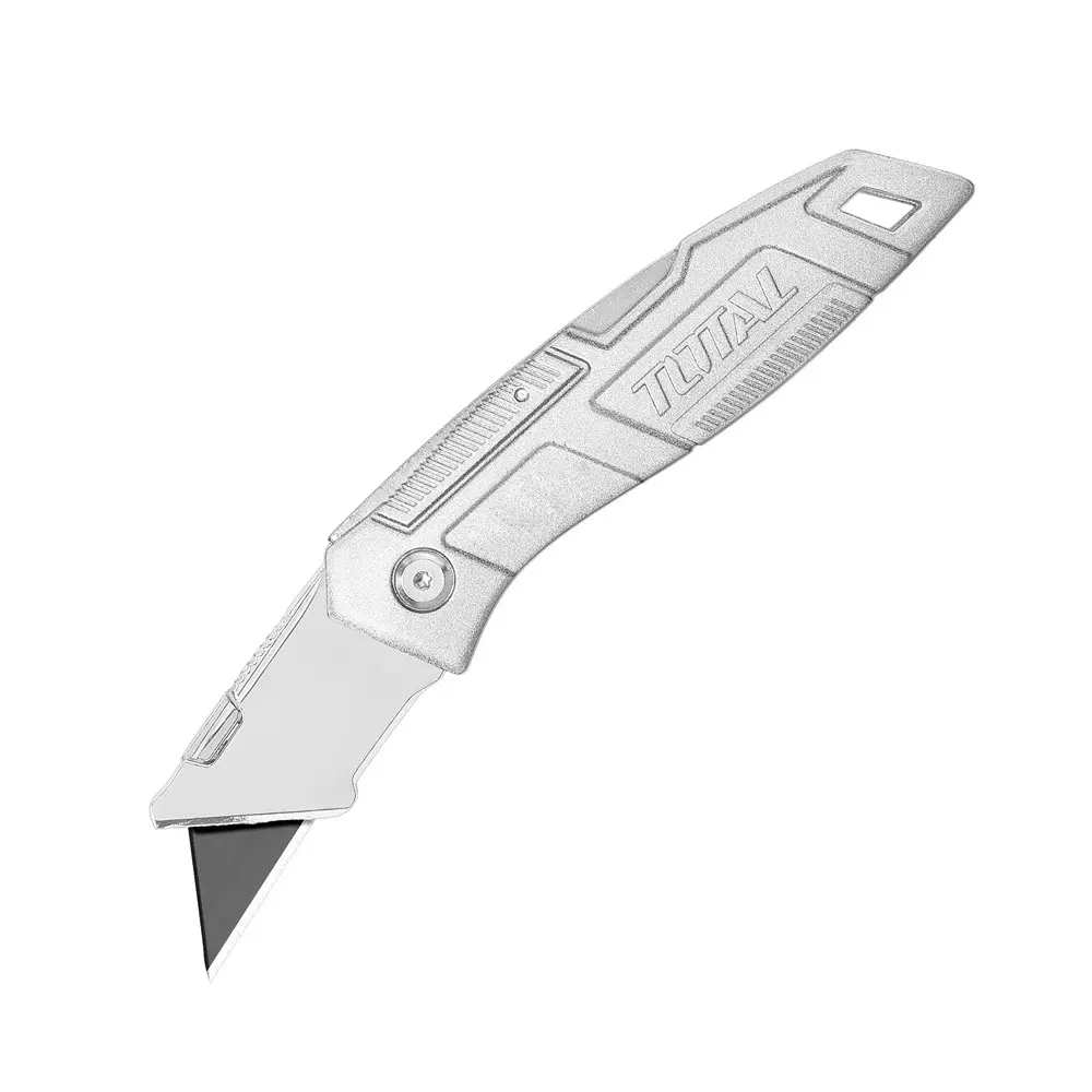 Total Folding Cutter Blade with Aluminum Alloy Handle, 61x19 mm Blade Size, Includes 5 Blades, THT5136236