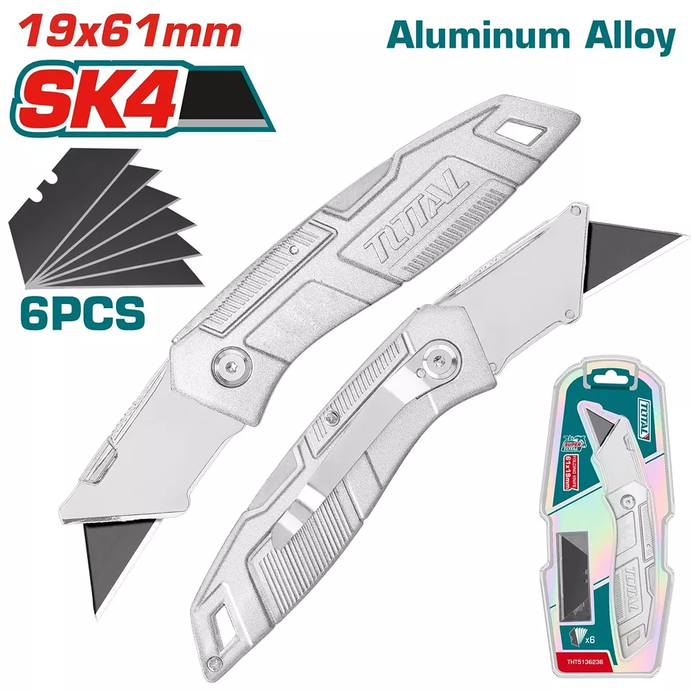 total-folding-cutter-blade-with-aluminum-alloy-handle-61x19-mm-blade-size-includes-5-blades-tht5136236