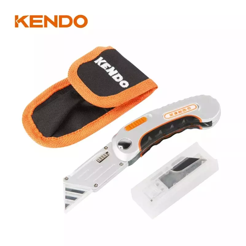 kendo-folded-utility-cutter-with-storage-nylon-belt-pouch-retractable-blade-30637