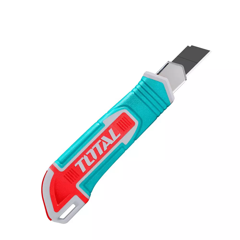Total Snap-Off Cutter Blade Flat Push Button 18 mm x 100 mm with 3 SK4 Blades, 167mm Length, THT522136