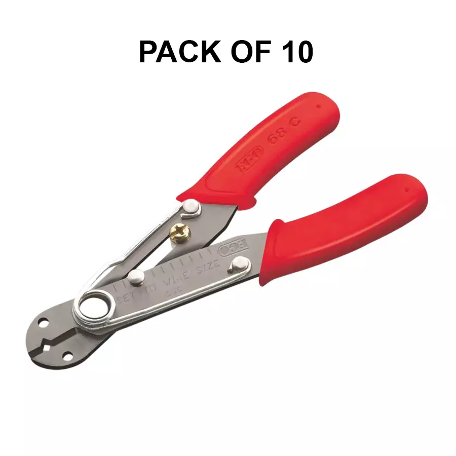 Ego Multi-Gauge Wire Stripper & Cutter Comfortable Vinyl Grips 134 mm Length Red, 68 C (EXECUTIVE) (Pack of 10)