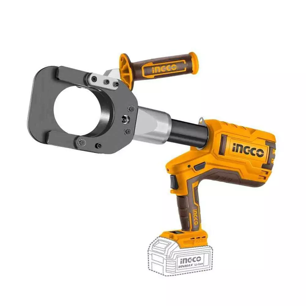 Ingco Cordless Hydraulic Cable Cutter 86 mm Stroke 5.0 Ah Battery Capacity LED Usage Count Display, CRCLI2005 (with Battery)