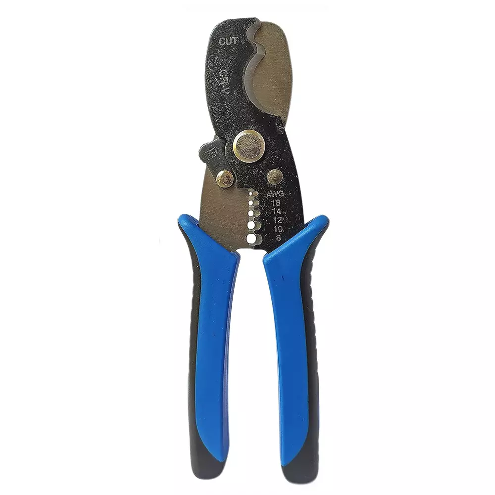 H9 3 in1 Cable Cutter Plier HRC48-53 Hardness Polyvinyl Chloride Handle Blue, Black