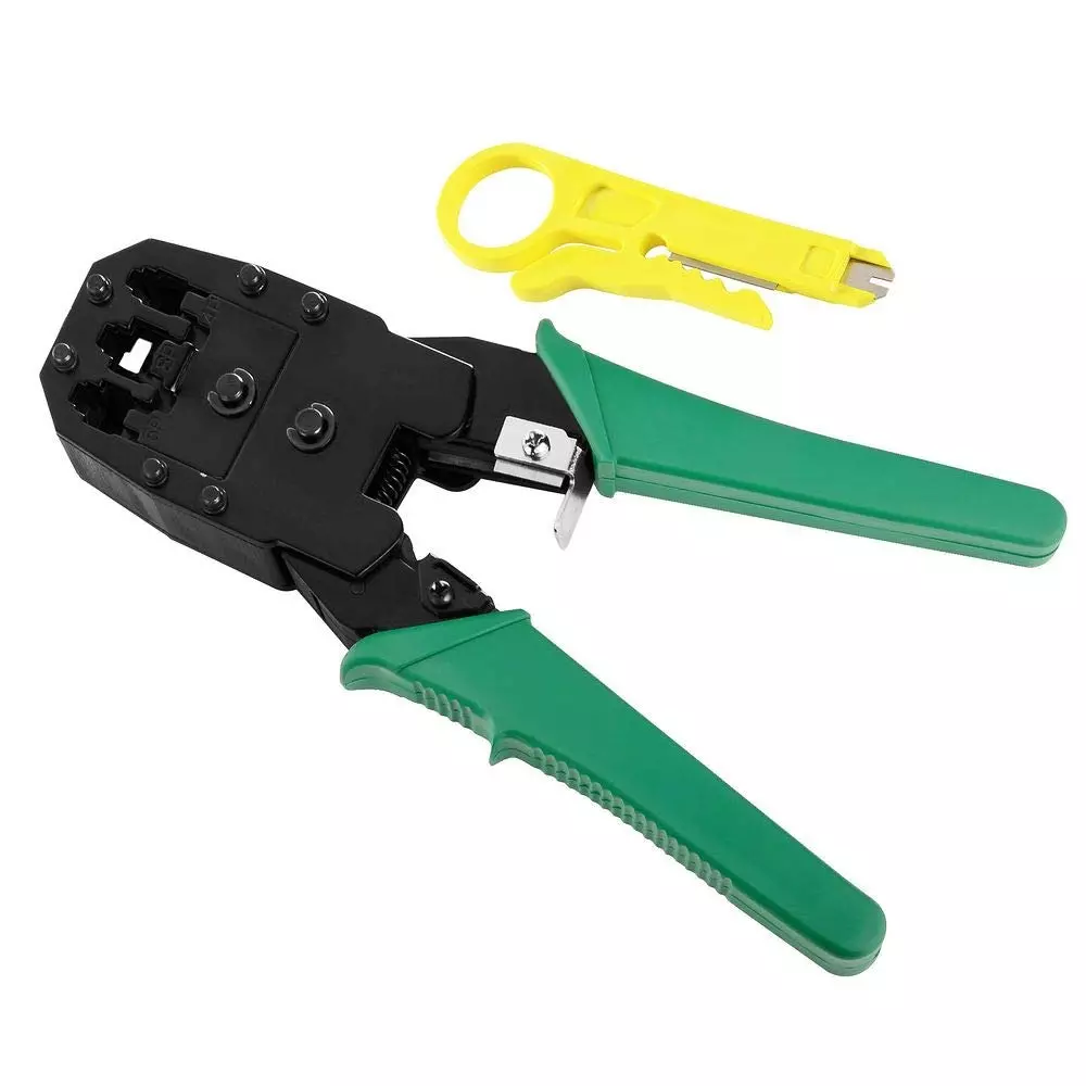 GENERIC Technotech Crimping Tool Green RJ45, RJ11, RJ12 8P8C & 6P6C Cat5 LAN Cable Cutter & Crimper