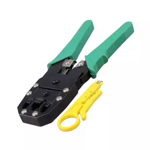 GENERIC Technotech Crimping Tool Green RJ45, RJ11, RJ12 8P8C & 6P6C Cat5 LAN Cable Cutter & Crimper