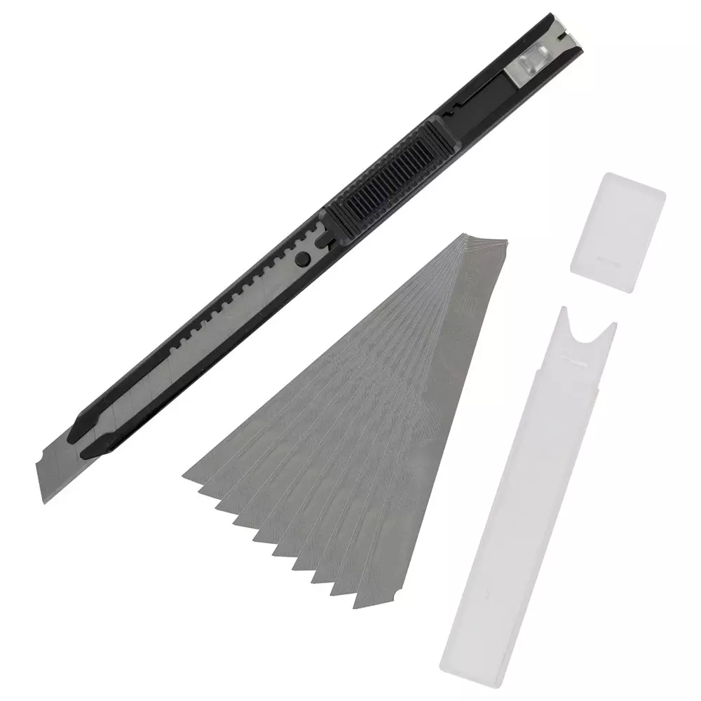 MULTICOMP PRO Snap Off Knife Set Slim & 10 Blades Kit Contents, MP012488