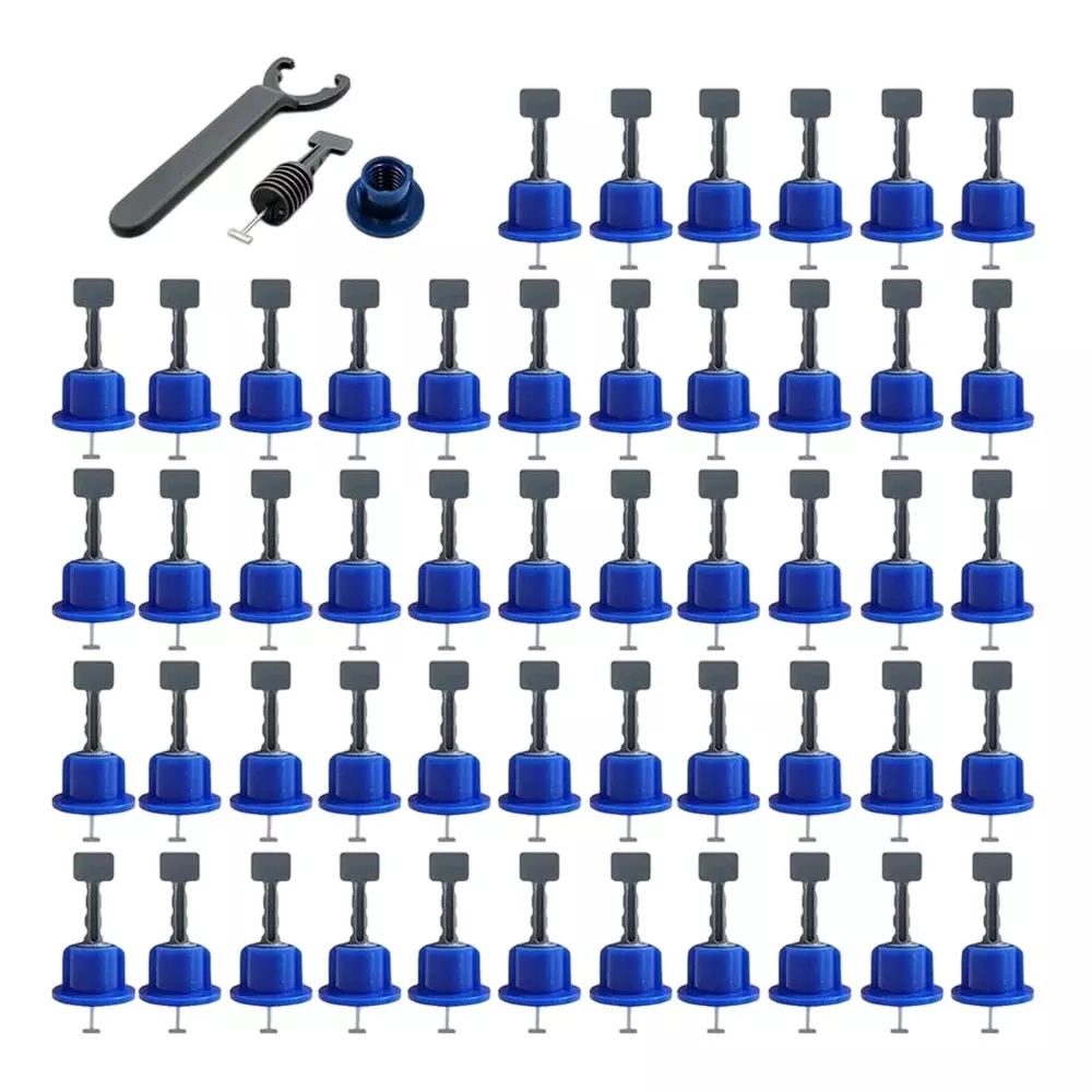 FLAMINGO ENTERPRISE Tile Leveling System Kit & Line Level 7.5 cm Length Non-Magnetic Blue (Pack of 50 Pcs)