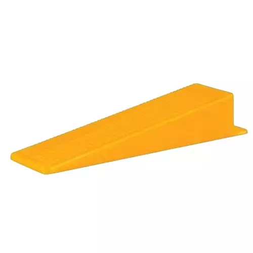 TileMaster Tile Leveling System Wedges Non-Magnetic Durable Plastic Yellow 3 cm Length, TM-127 (Pack of 100)