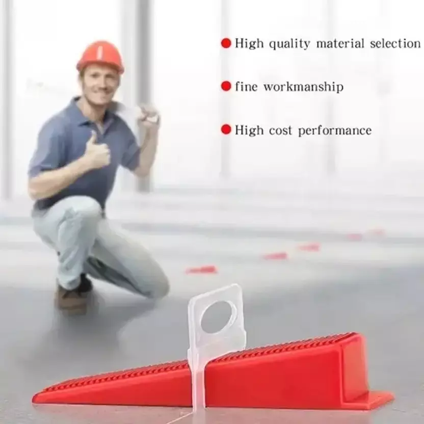ToolsT 100 Pcs Tile Leveling Clips and 100 Pcs Ceramic Spacers 2 cm (Set of 200)