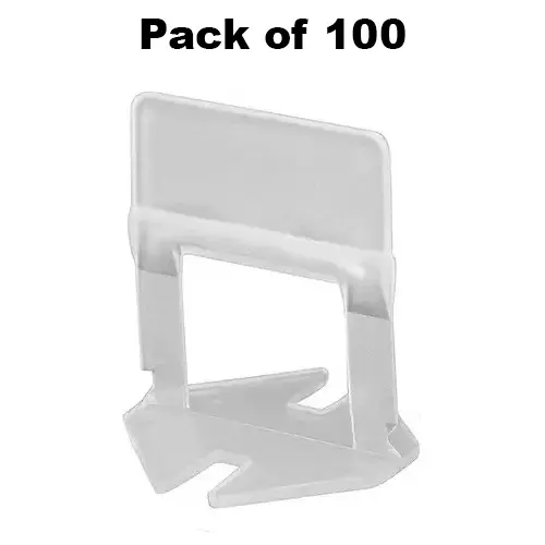 Fairmate Tile Levelling Clips Non Magnetic Plastic 4 cm Length White 2 mm Thickness for Home & Professional Use, (Pack of 100 Pcs)