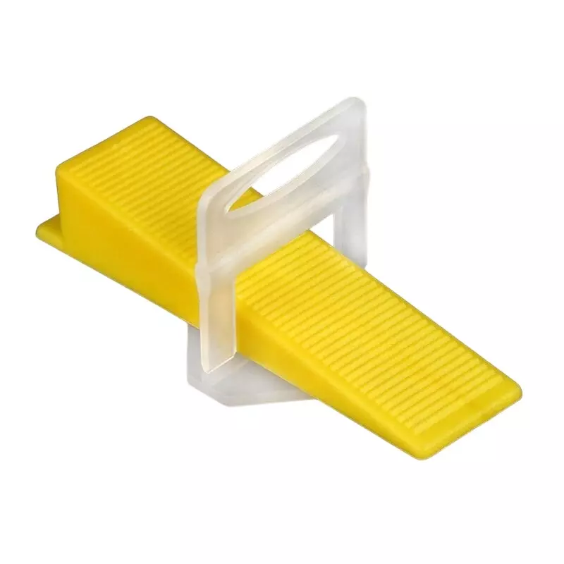 FLAMINGO ENTERPRISE Premium Tile Leveling System Kit 100 Wedge and 200 Clips Non-Magnetic Yellow & White 4 mm Clip 5 cm Length, FM-495