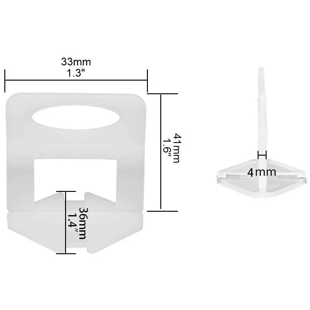 FLAMINGO ENTERPRISE Premium Tile Leveling System Kit 100 Wedge and 200 Clips Non-Magnetic Yellow & White 4 mm Clip 5 cm Length, FM-495
