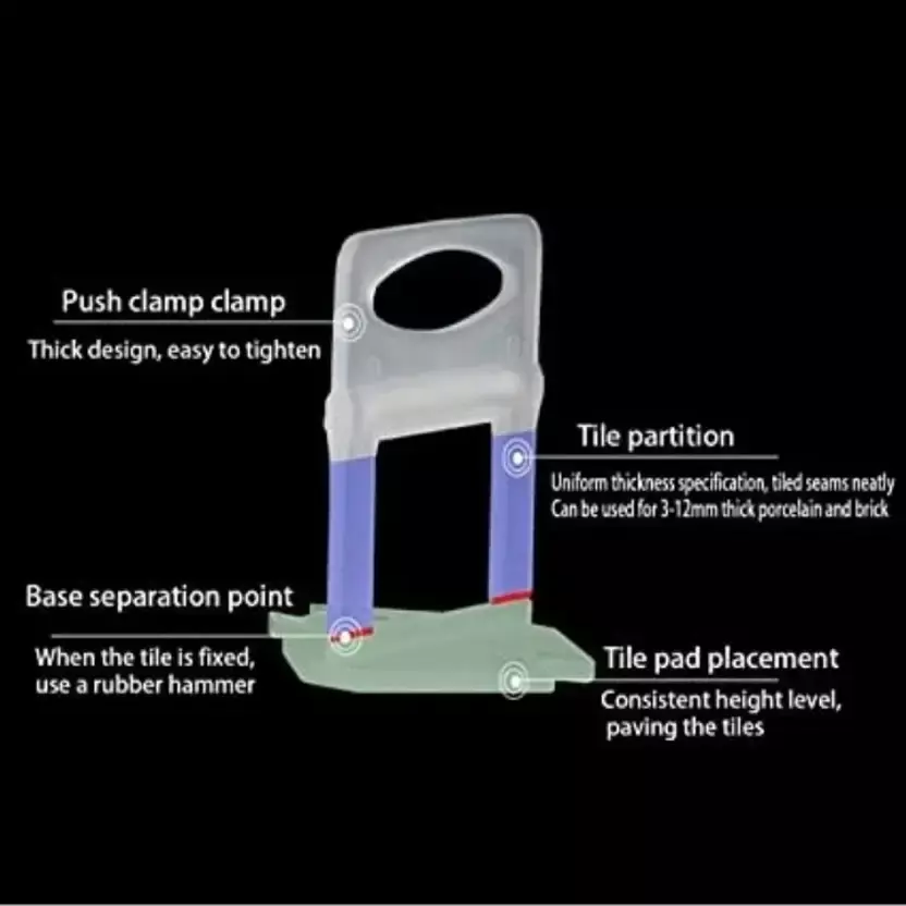 ToolsT 3 mm Flooring Leveling Clips (Pack of 100)