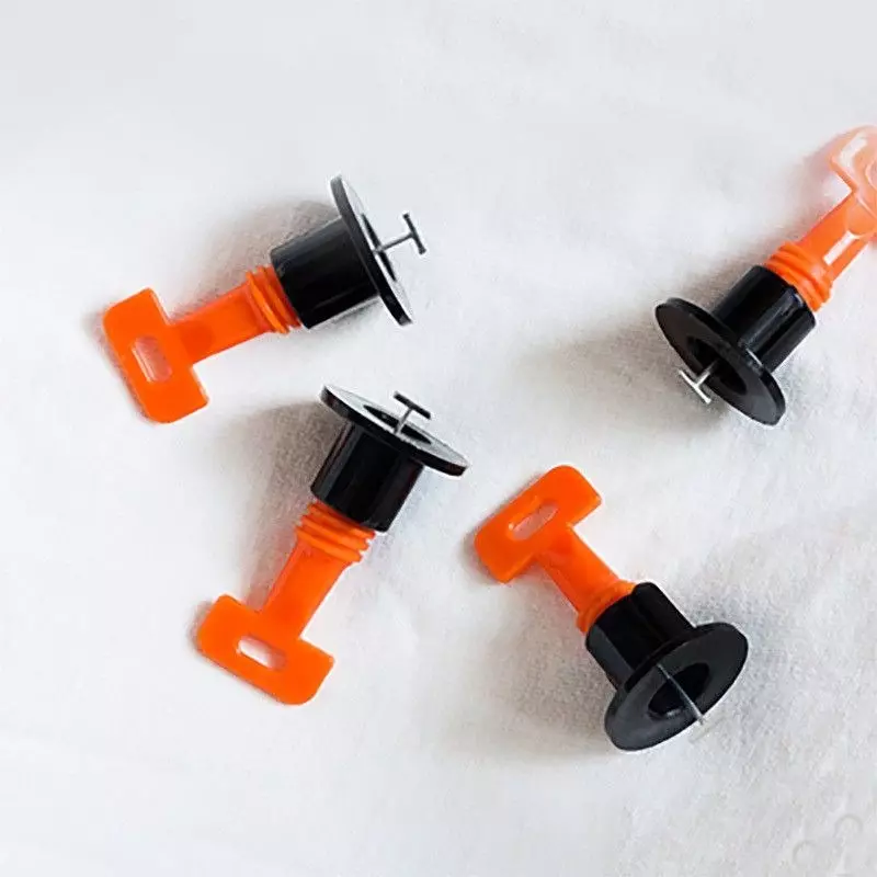 Catson 50 Pcs Tile Leveling System Kit & 1 Adjuster Tool Mason's Level Plastic Black & Red 23 cm Length