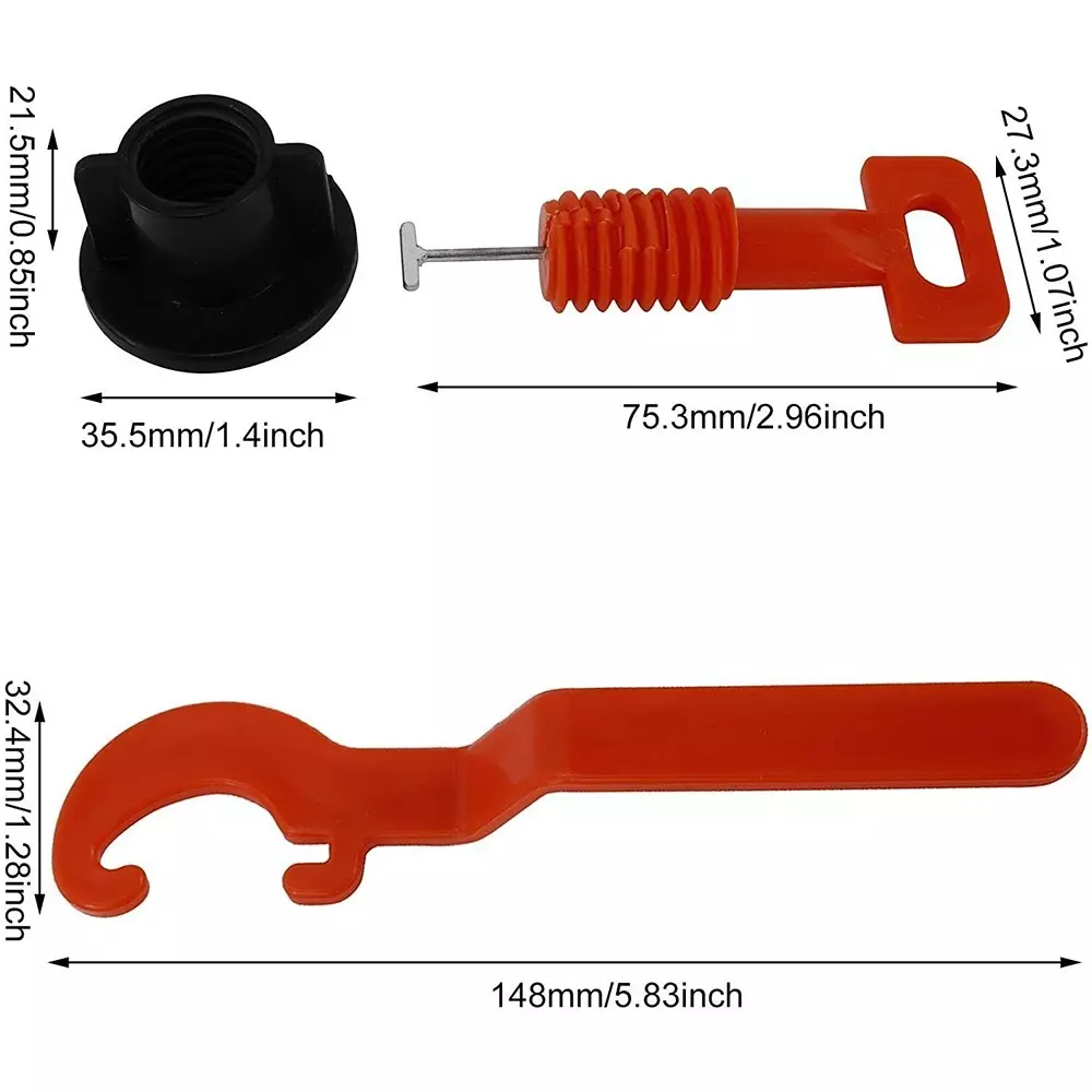 Catson 50 Pcs Tile Leveling System Kit & 1 Adjuster Tool Mason's Level Plastic Black & Red 23 cm Length