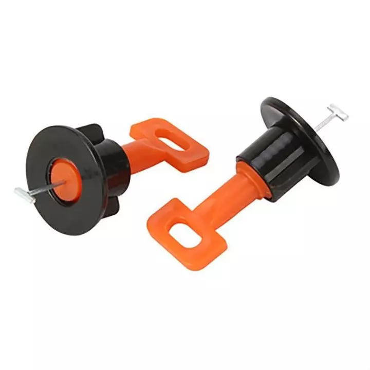 Catson 50 Pcs Tile Leveling System Kit & 1 Adjuster Tool Mason's Level Plastic Black & Red 23 cm Length