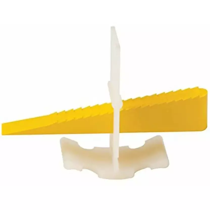 Fairmate New Tile Leveling System 100 Pcs Wedges & 100 Pcs Clips Kit Non Magnetic Plastic 9 cm Length Yellow & White for Home & Professional Use