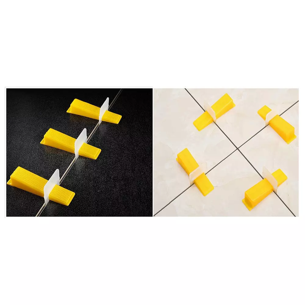 GETANYWAY 100 Pcs Tile leveling Spacer Clips With 50 Pcs Wedge 3 mm (0.11 inch) Line Level Non Magnetic PVC